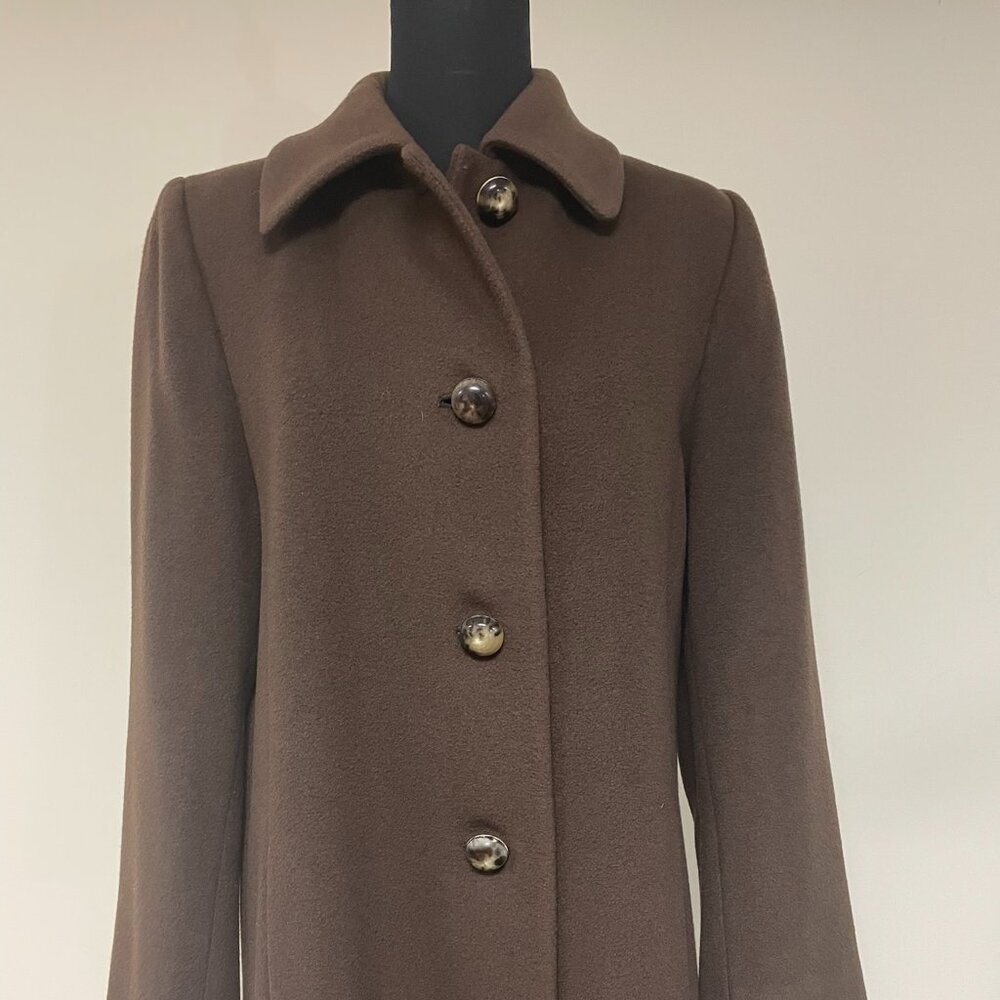 Lush brown cashmere coat by Neiman Marcus, size 8 - Picture 2 of 8